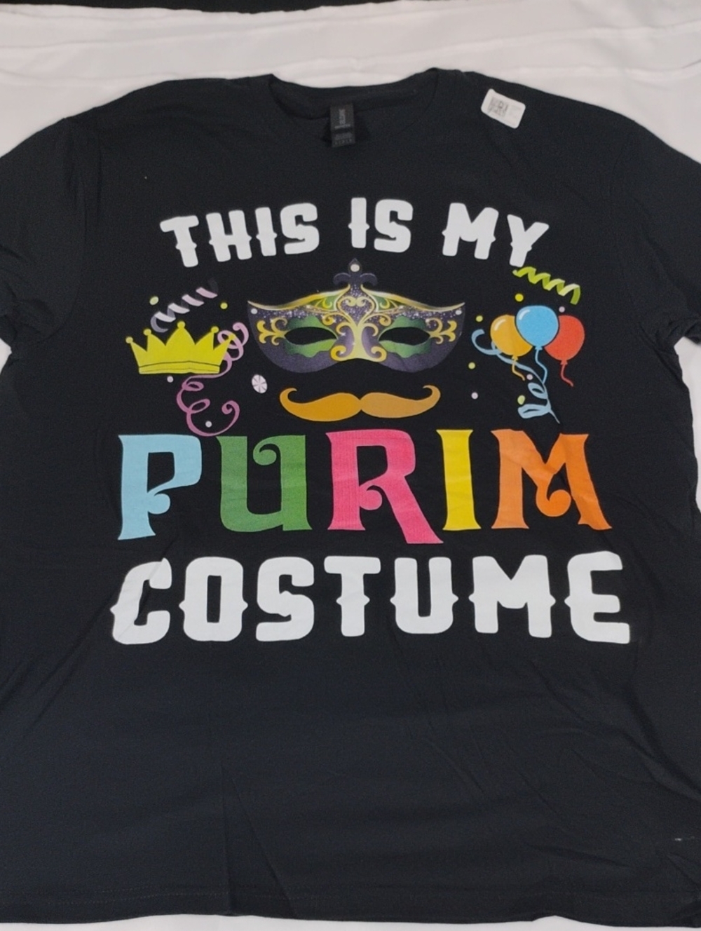Gildan Black "This Is My Purim Costume" Graphic Tee